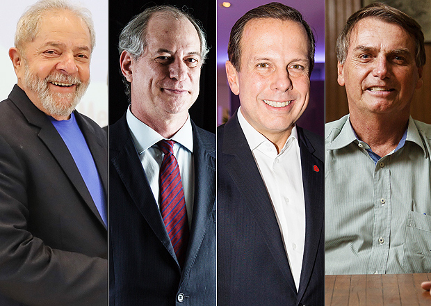 Lula, Ciro Gomes, Joo Doria e Jair Bolsonaro