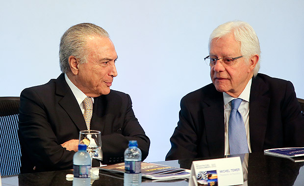O presidente Michel Temer e o agora ministro Moreira Franco, em evento em novembro