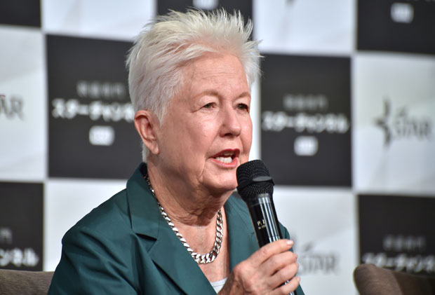 CORRECTION - US director Eleanor Coppola speaks during a press conference to promote her latest movie "Paris Can Wait" in Tokyo on June 7, 2017. The film opens in Japan on July 7. / AFP PHOTO / Kazuhiro NOGI / "The erroneous mention[s] appearing in the metadata of this photo by Kazuhiro NOGI has been modified in AFP systems in the following manner: [The film opens in Japan on July 7] instead of [The film opens in Japan on June 7]. Please immediately remove the erroneous mention[s] from all your online services and delete it (them) from your servers. If you have been authorized by AFP to distribute it (them) to third parties, please ensure that the same actions are carried out by them. Failure to promptly comply with these instructions will entail liability on your part for any continued or post notification usage. Therefore we thank you very much for all your attention and prompt action. We are sorry for the inconvenience this notification may cause and remain at your disposal for any further information you may require."