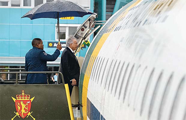 O presidente Temer embarca de volta para o Brasil aps viagem  Europa