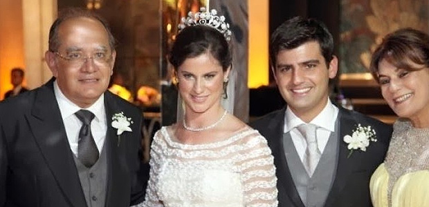 Gilmar Mendes no casamento da filha de Barata Filho, acusado de chefiar a mfia dos nibus do Rio