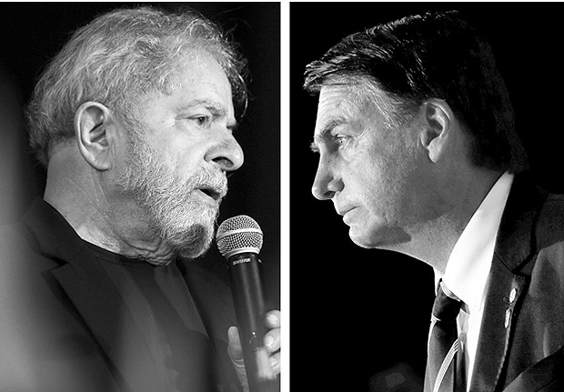 Montagem de fotos com o ex-presidente Lula e o deputado Jair Bolsonaro