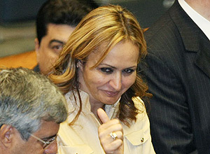 A deputada federal Jaqueline Roriz (PMN-DF), durante a sesso na Cmara em que foi absolvida de cassao