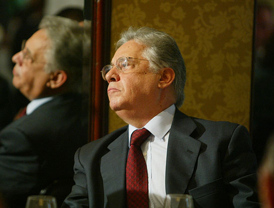 O ex-presidente Fernando Henrique Cardoso em almoco na Bovespa, em 2005