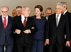 Lula, Dilma e FHC durante instalao da Comisso da Verdade