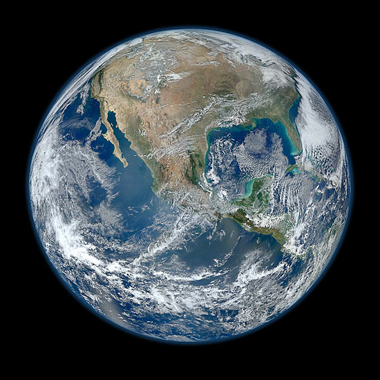 Uma imagem "Blue Marble" da Terra feita Nasa 