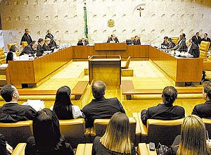Plenário do Supremo durante sessão de votação; ministros querem que projeto orçamentário de 2012 contenha reajuste