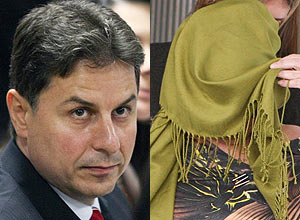 Leonardo Bandarra durante julgamento no CNMP em abril e Deborah Guerner quando foi presa pela PF no dia 20 de abril