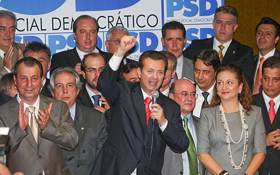 Em abril, o prefeito de So Paulo, Gilberto Kassab participou do evento de fundao do PSD, em Braslia