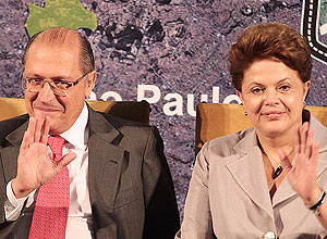 Alckmin e Dilma em evento em São Paulo em setembro passado