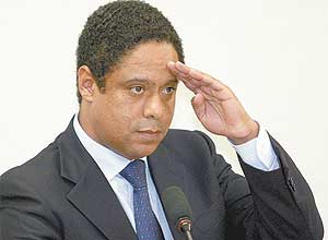 O ministro Orlando Silva durante depoimento na Câmara dos Deputados
