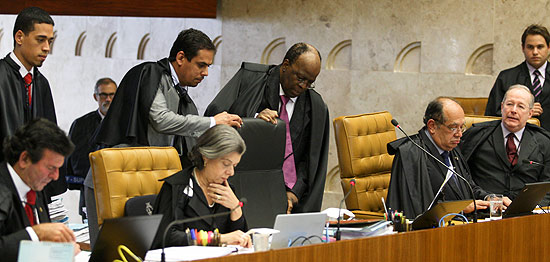 Ministros do Supremo durante a sessão de julgamente sobre a validade do Ficha Limpa