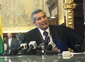 Presidente do TJ paulista, desembargador Ivan Sartori, durante a sua posse no tribunal