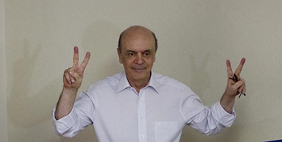 O ex-governador José Serra após votar nas prévias do PSDB 