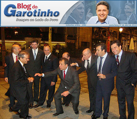 Fotos publicadas pelo blog do Garotinho mostram o governador do Rio Sergio Cabral 