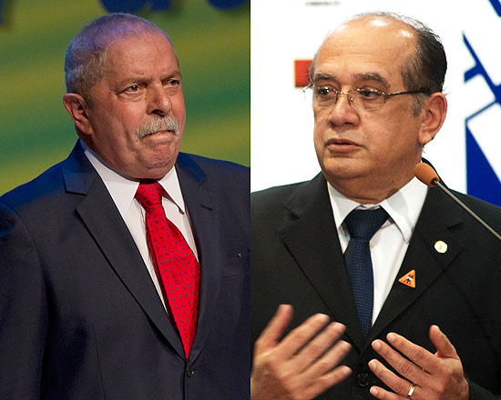 O ministro Gilmar Mendes (dir.), do Supremo, acusa Lula de comandar 'central de divulgação' de intrigas