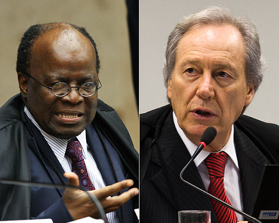 Os ministros do STF Joaquim Barbosa (à esq.) e Ricardo Lewandowski