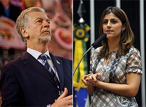Os candidatos a prefeito de Porto Alegre Jos Fortunati (PDT) e Manuela D'vila (PC do B)