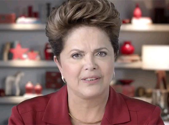 A presidente Dilma Rousseff durante horrio poltico de Fernando Haddad, candidato a Prefeitura de SP