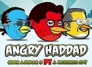 Banner do jogo "Angry Haddad", divulgado no site da campanha de Serra