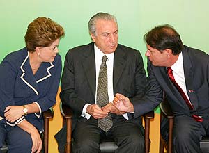 Dilma Rousseff, Michel Temer e Cid Gomes em evento em Brasília