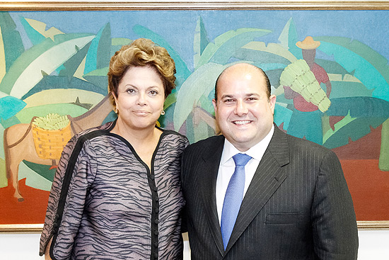 Roberto Claudio, prefeito de Fortaleza, durante encontro com a presidente Dilma Rousseff