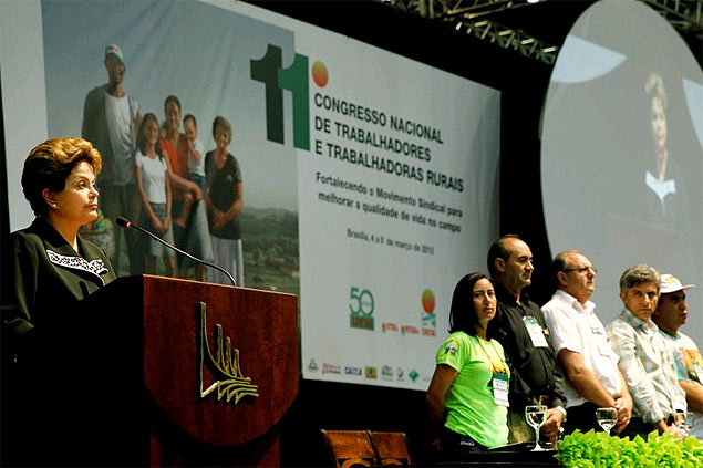 Dilma durante congresso nacional de trabalhadores rurais