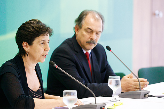 Os ministros Tereza Campello e Aloizio Mercadante durante entrevista no Palcio do Planalto