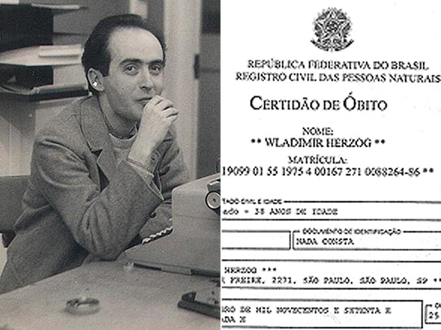 Vladimir Herzog and his death certificate