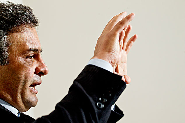 O senador Acio Neves (PSDB-MG) durante a entrevista na sexta, em um hotel de So Paulo