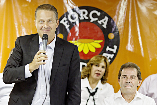 O governador de Pernambuco, Eduardo Campos, em evento na sede da Fora Sindical, em abril