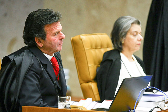 O ministro Luiz Fux durante sesso do Supremo Tribunal Federal