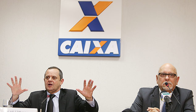 Vice-presidente de Governo da Caixa, Jos Urbano, e presidente da Caixa Econmica Federal, Jorge Hereda, durante entrevista