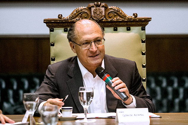 O governador paulista, Geraldo Alckmin (PSDB), em evento de sua gestão no Palacio dos Bandeirantes