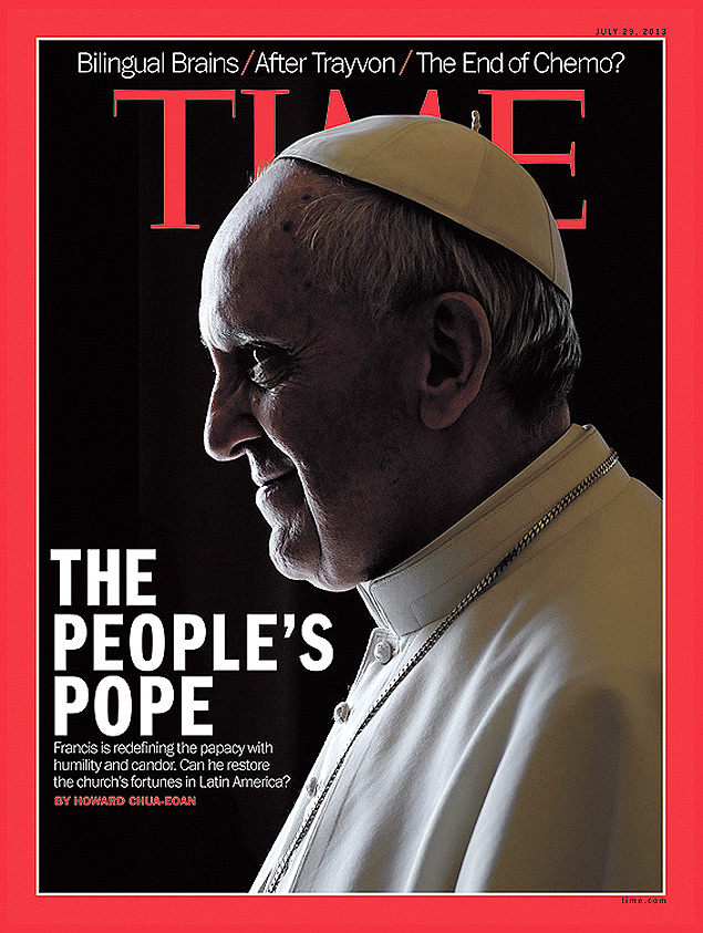 Capa da Revista 'Time', que se refere a Francisco como 'o papa do povo