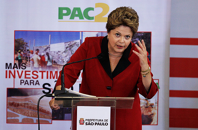 A presidente Dilma discursa em evento na Prefeitura de São Paulo, na semana passada