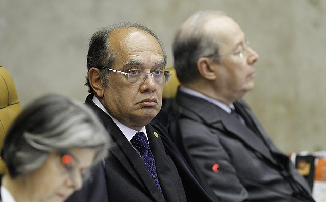 O ministro Gilmar Mendes, em sesso do Supremo Tribunal Federal