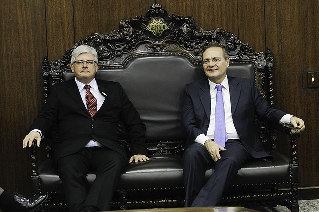 Janot em visita ao Senado, em reunio com Renan Calheiros (PMDB), presidente da Casa