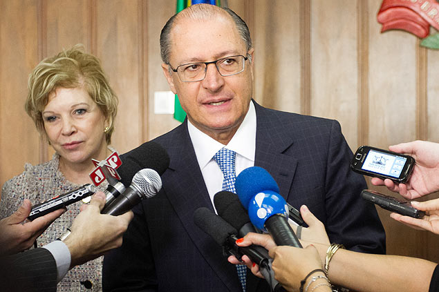O governador Geraldo Alckmin, em evento onde assinou convênio para Cultura com a ministra Marta Suplicy na semana passada