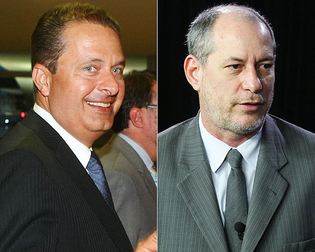 O governador pessebista de Pernambuco, Eduardo Campos ( esq.) e o ex-ministro Ciro Gomes, recm-desfiliado do partido