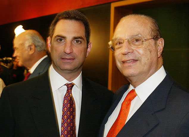 O ex-governador Paulo Maluf ( dir.) e o filho Flvio, que teve aes da Eucatex bloqueadas pela Justia