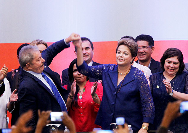 A presidente Dilma Rousseff e o ex-presidente Lula participam do 5º Congresso do PT