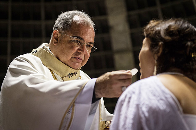 O arcebispo Orani Tempesta durante a Missa do Galo na Catedral de São Sebastião, no Rio