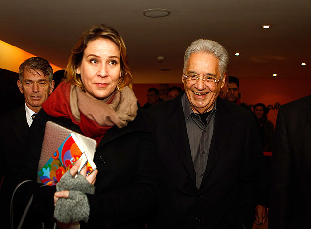 O ex-presidente Fernando Henrique Cardoso e sua então namorada, Patrícia Kundrát, em evento