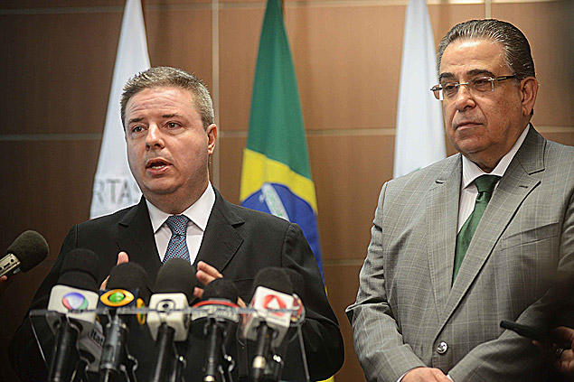 O ex-governador de Minas Gerais, Antonio Anastasia, no anúncio de que deixaria o governo