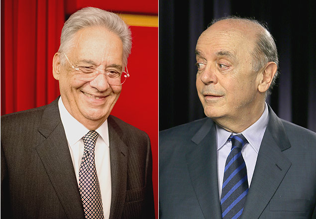 O ex-presidente Fernando Henrique Cardoso e o ex-governador de So Paulo, Jos Serra