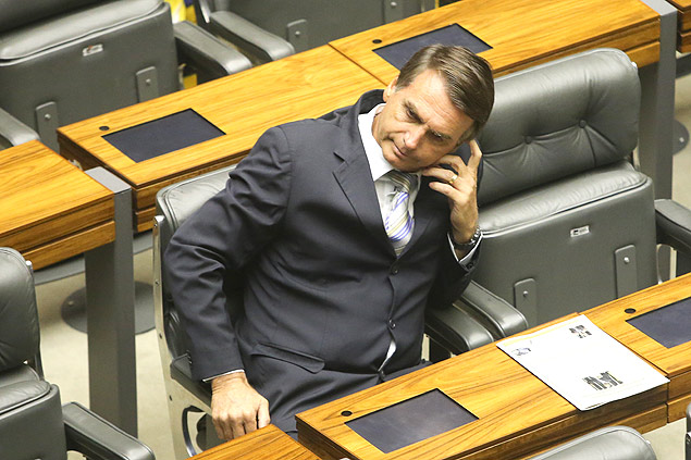 O deputado Jair Bolsonaro em sessão na Câmara dos Deputados