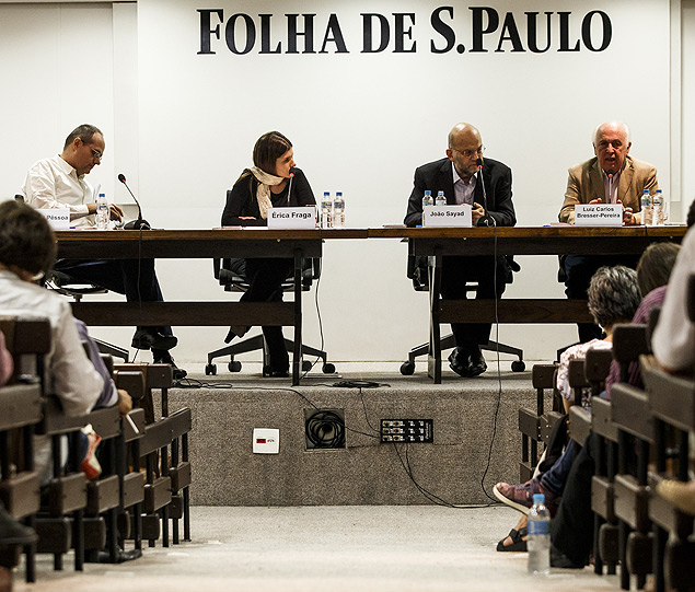 Samuel Pessoa, rica Fraga, Joao Sayad e Luiz Carlos Bresser-Pereira participam de debate