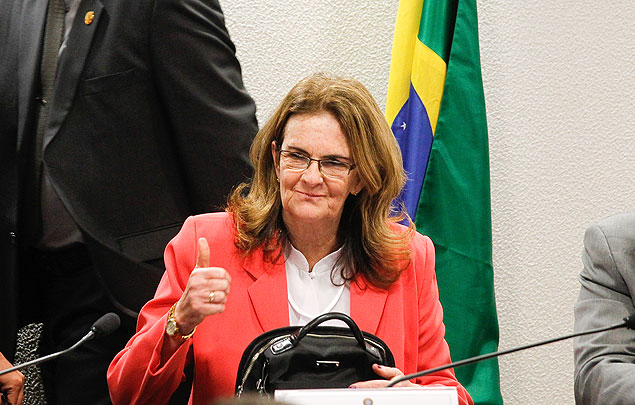 Graa Foster durante audincia no Senado para dar explicaes sobre denncias envolvendo a Petrobras