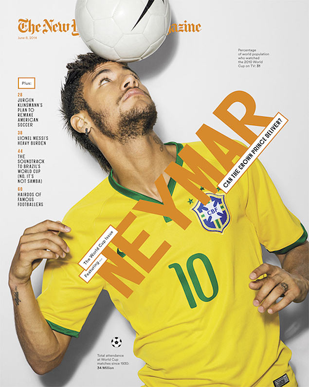 Neymar estampa uma das verses da capa da revista do 'New York Times